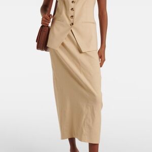 Veronica Beard Linen Blend Midi Skirt
